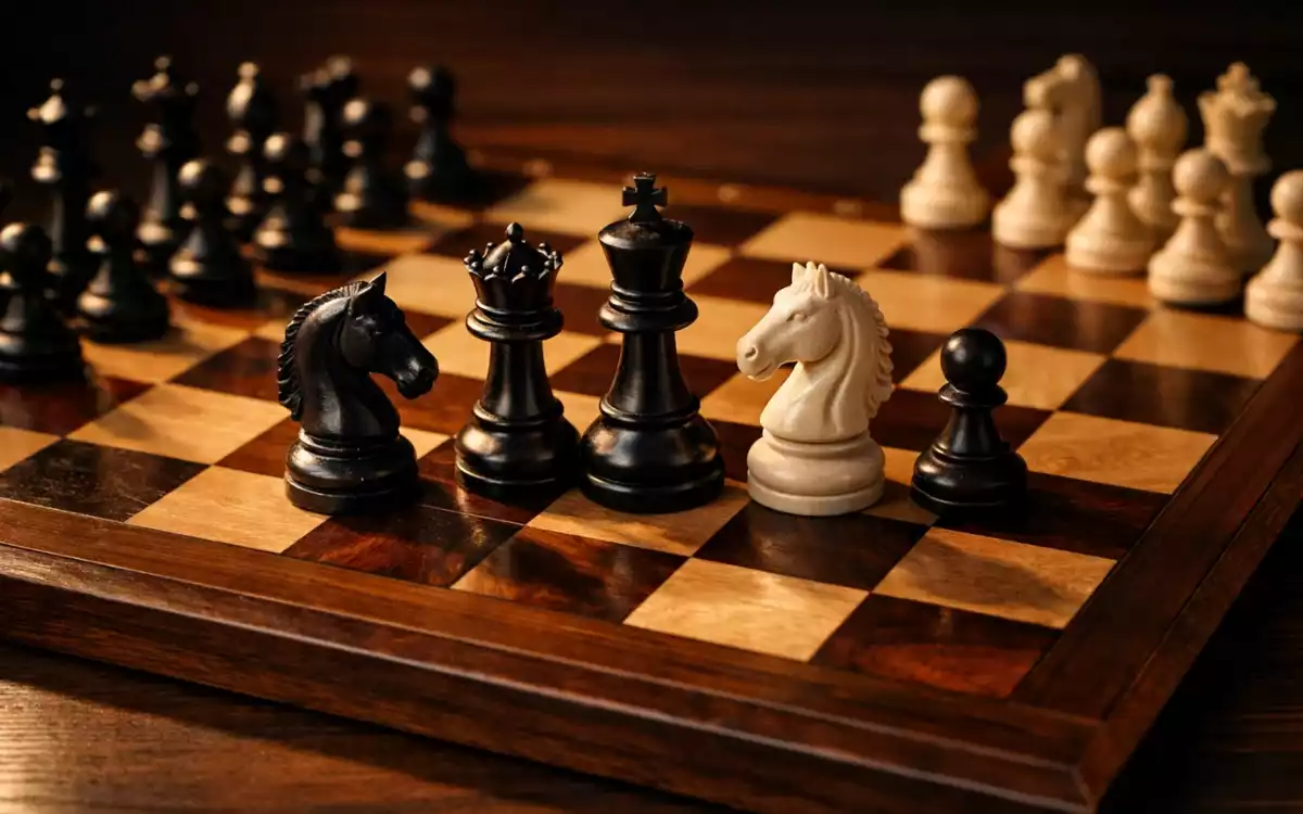 Schachfiguren auf Brett symbolisieren strategische Planung